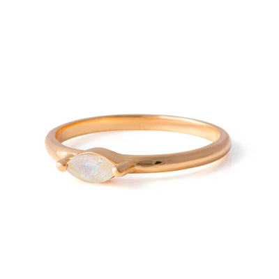 Moonstone Marquise Ring in Rose Gold