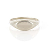 Oval Signet Ring in White Gold