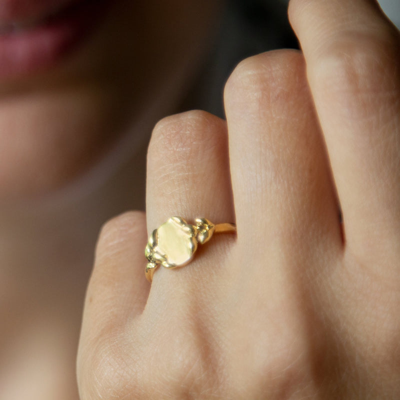 Artemis Signet Ring in Rose Gold