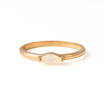Moonstone Marquise Ring in Rose Gold