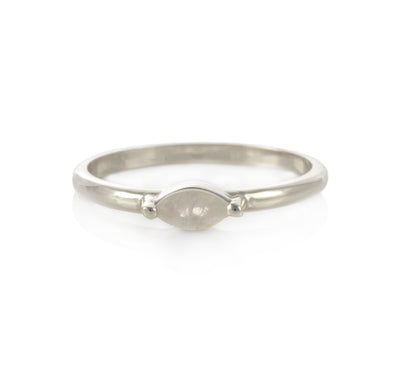 Moonstone Marquise Ring in White Gold