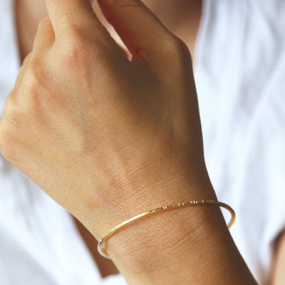 Bangle Bracelet in White Gold